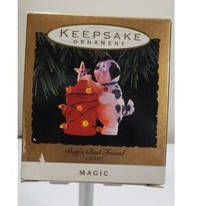 Vintage Hallmark Keepsake Ornament Magic Series Dog's Best Friend (Lighted) 1993